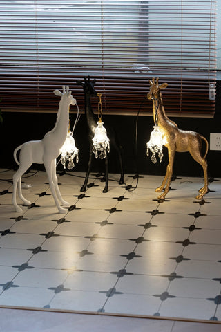 Fexl Lampadaire Sculpture Girafe Royale Luxueux