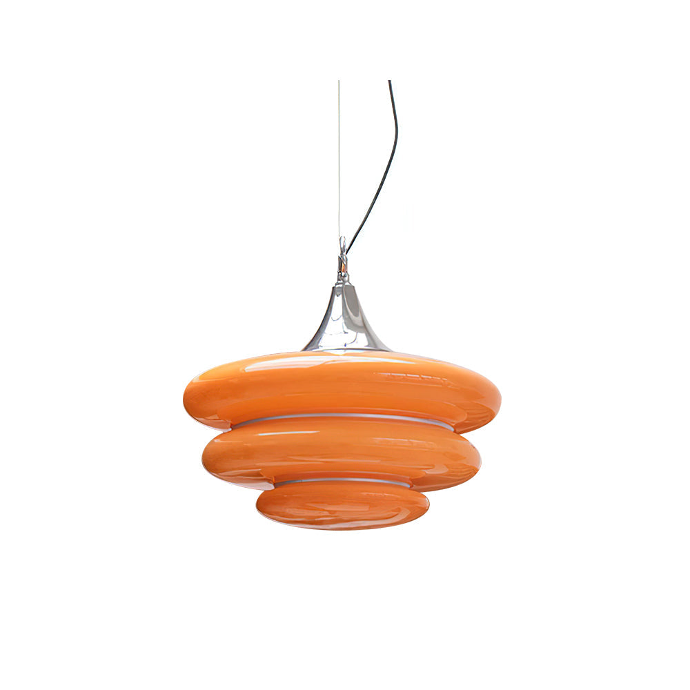 Gispen Orange Pendant Light hanging in a modern kitchen.