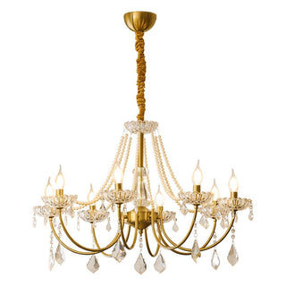 Cevaris Lustre Postmoderne de Luxe en Cristal et Perles