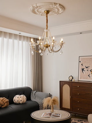 Cevaris Lustre Postmoderne de Luxe en Cristal et Perles