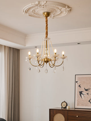 Cevaris Lustre Postmoderne de Luxe en Cristal et Perles