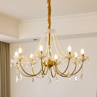 Cevaris Lustre Postmoderne de Luxe en Cristal et Perles