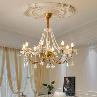 Cevaris Lustre Postmoderne de Luxe en Cristal et Perles