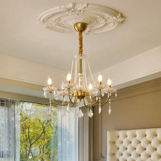 Cevaris Lustre Postmoderne de Luxe en Cristal et Perles