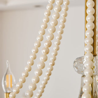 Cevaris Lustre Postmoderne de Luxe en Cristal et Perles