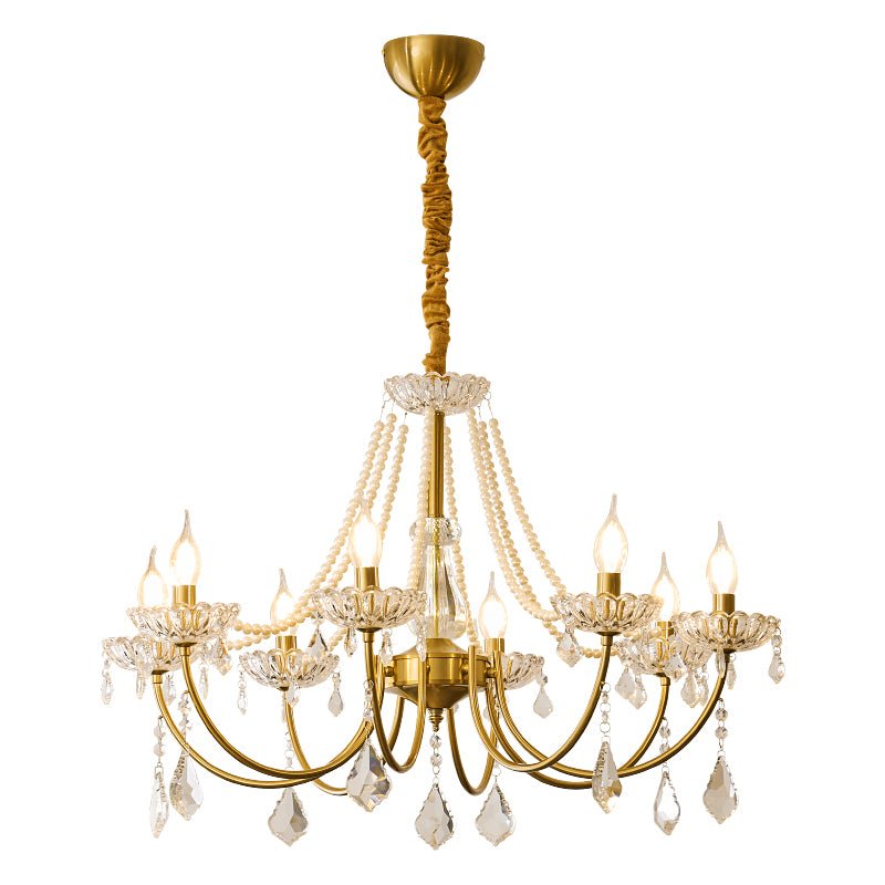 Lorilia Lustre Postmoderne de Luxe en Cristal et Perles