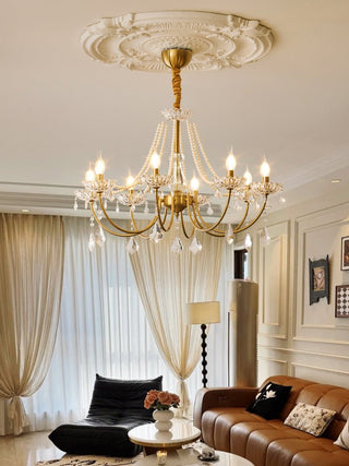 Cevaris Lustre Postmoderne de Luxe en Cristal et Perles
