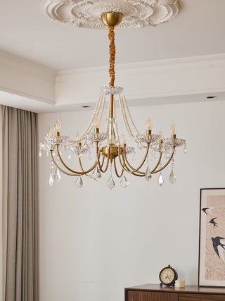 Cevaris Lustre Postmoderne de Luxe en Cristal et Perles