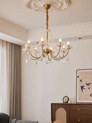 Cevaris Lustre Postmoderne de Luxe en Cristal et Perles