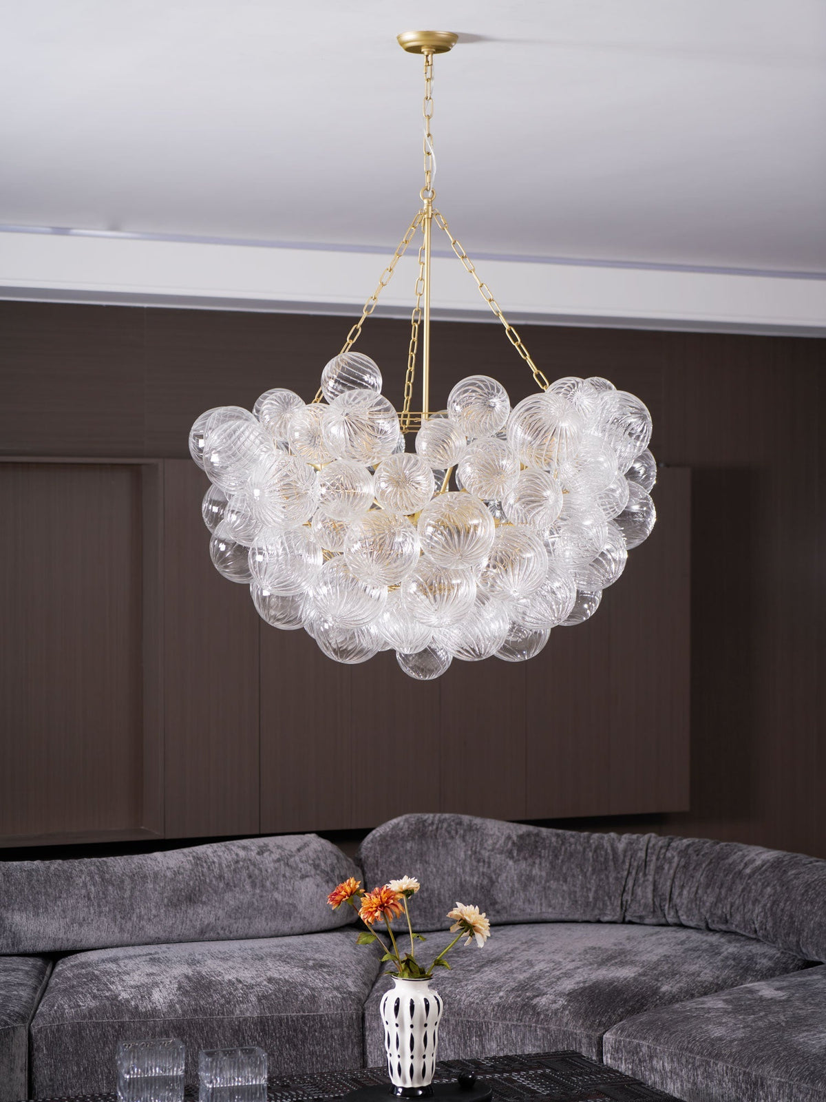 Edriana Lustre Moderne en Verre Boule Bulle