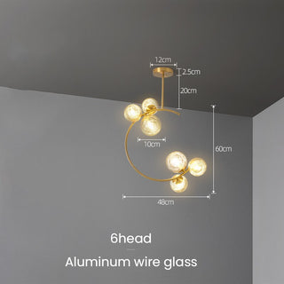 Valentina Boule de Verre Bulles Lampes Suspendues Lampes Dorées Suspension