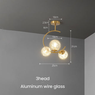 Valentina Boule de Verre Bulles Lampes Suspendues Lampes Dorées Suspension