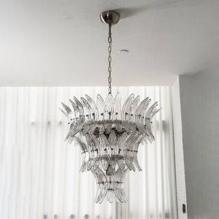 Glass Palmette Chandelier-Neutral Decor