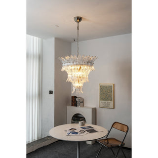 Glass Palmette Chandelier-Neutral Decor