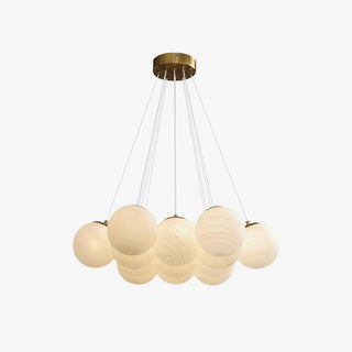 Lustra Lustre en Verre avec Guirlande en Verre Dépoli-Luire