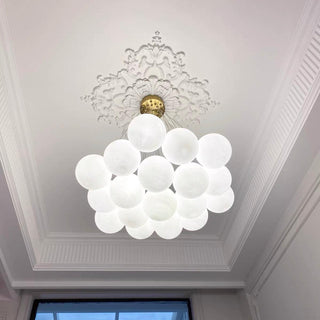 Lustra Lustre en Verre avec Guirlande en Verre Dépoli-Luire