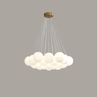 Lustra Lustre en Verre avec Guirlande en Verre Dépoli-Luire