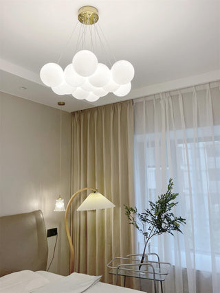 Lustra Lustre en Verre avec Guirlande en Verre Dépoli-Luire