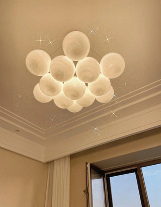 Lustra Lustre en Verre avec Guirlande en Verre Dépoli-Luire