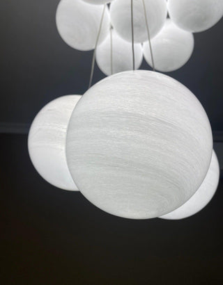 Lustra Lustre en Verre avec Guirlande en Verre Dépoli-Luire