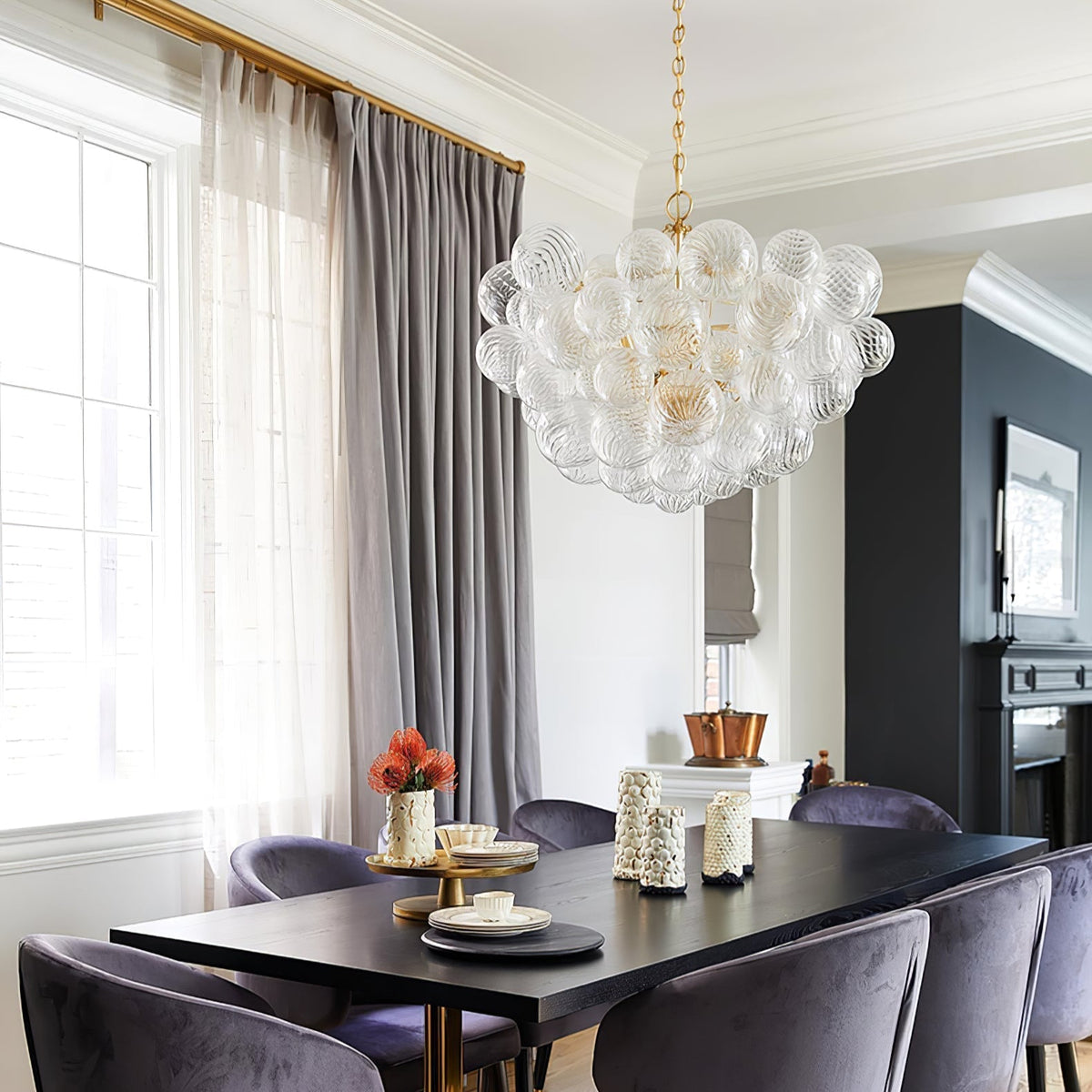 Edriana Lustre Moderne en Verre Boule Bulle