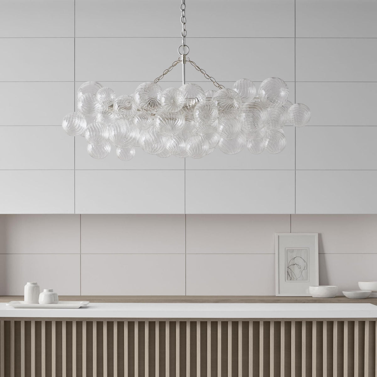Edriana Lustre Moderne en Verre Boule Bulle