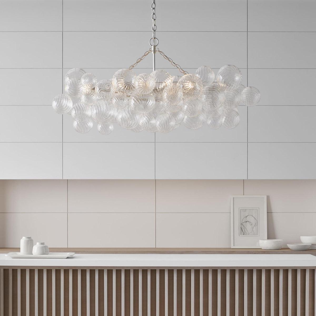 Edriana Lustre Moderne en Verre Boule Bulle