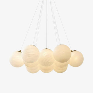 Lustra Lustre en Verre avec Guirlande en Verre Dépoli-Luire