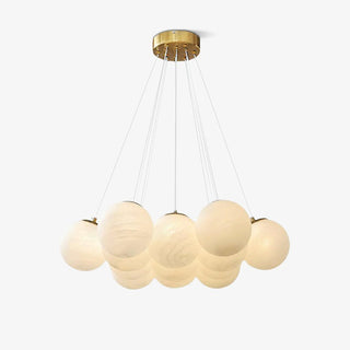 Lustra Lustre en Verre avec Guirlande en Verre Dépoli-Luire