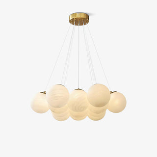 Lustra Lustre en Verre avec Guirlande en Verre Dépoli-Luire
