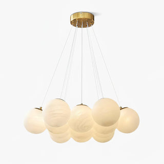Lustra Lustre en Verre avec Guirlande en Verre Dépoli-Luire