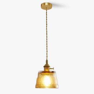 Lustra Suspension Lampe en Cuivre et Verre