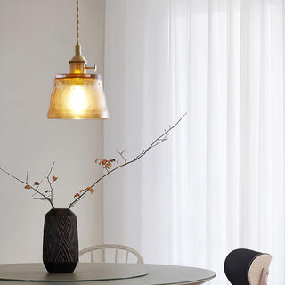 Lustra Suspension Lampe en Cuivre et Verre