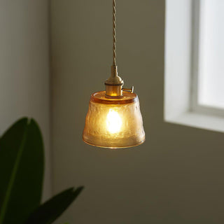 Lustra Suspension Lampe en Cuivre et Verre