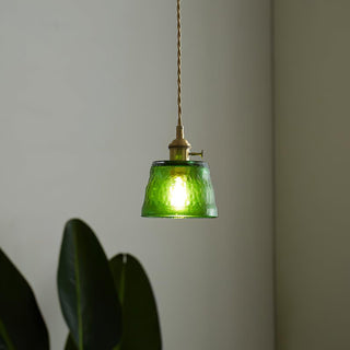 Lustra Suspension Lampe en Cuivre et Verre