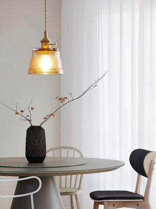 Lustra Suspension Lampe en Cuivre et Verre