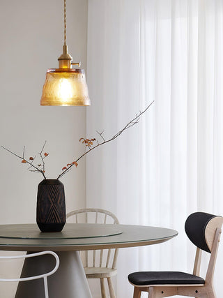 Lustra Suspension Lampe en Cuivre et Verre