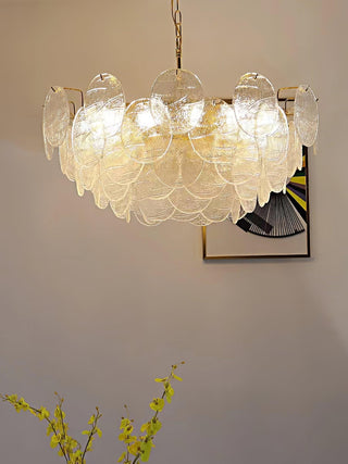 Lustra Lustre Disque en Verre Doré