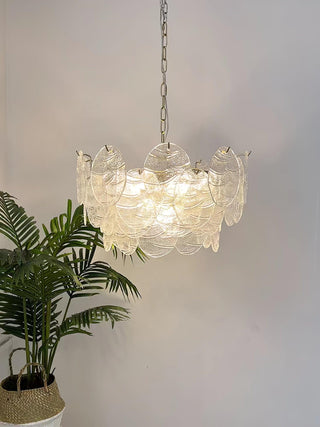 Lustra Lustre Disque en Verre Doré