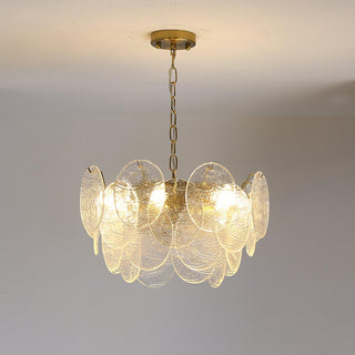 Lustra Lustre Disque en Verre Doré