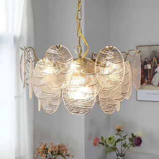 Lustra Lustre Disque en Verre Doré