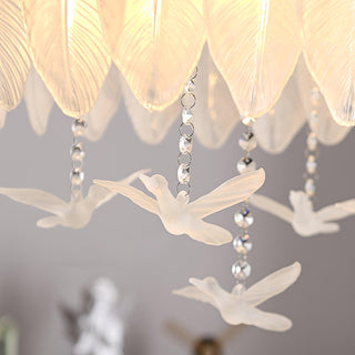 Solara Plafonnier en Verre Plume Oiseau Élégant