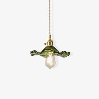 Nerisse Suspension en Verre et Laiton Vintage