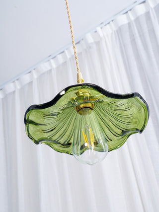 Nerisse Suspension en Verre et Laiton Vintage