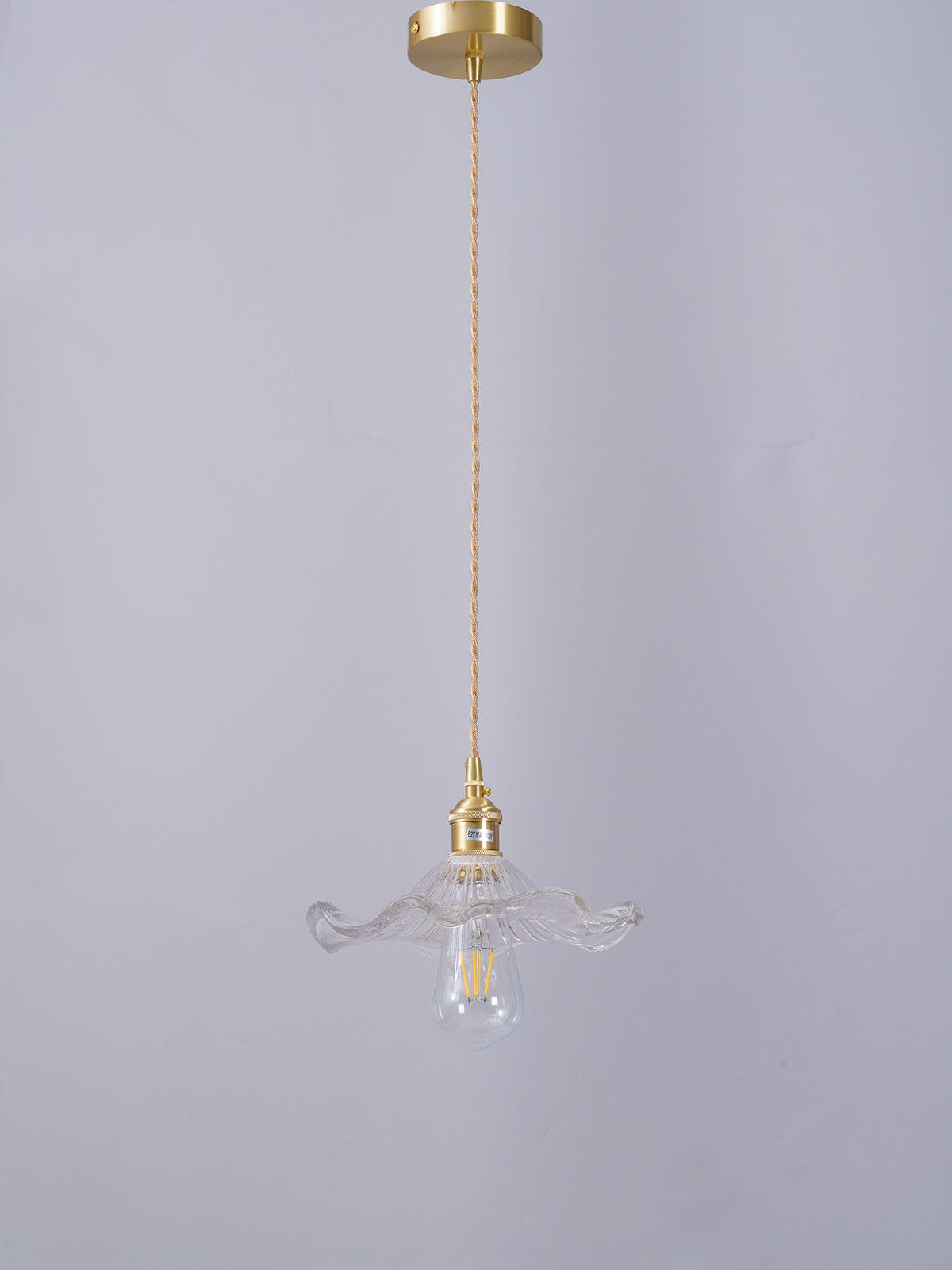 Nerisse Suspension en Verre et Laiton Vintage