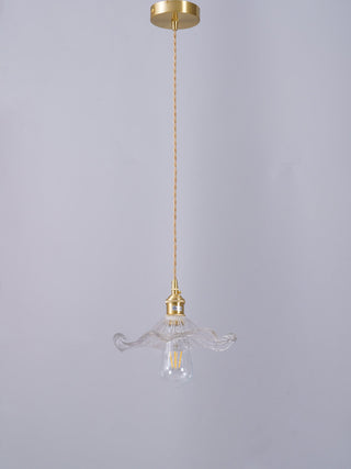 Nerisse Suspension en Verre et Laiton Vintage