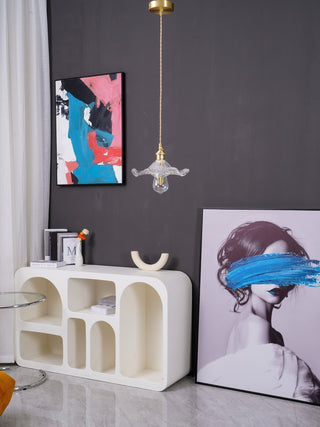 Nerisse Suspension en Verre et Laiton Vintage