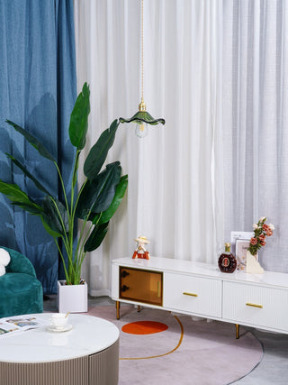 Nerisse Suspension en Verre et Laiton Vintage