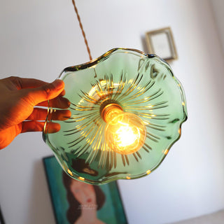 Nerisse Suspension en Verre et Laiton Vintage