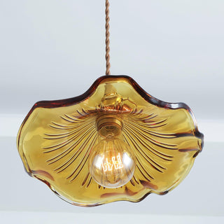 Nerisse Suspension en Verre et Laiton Vintage